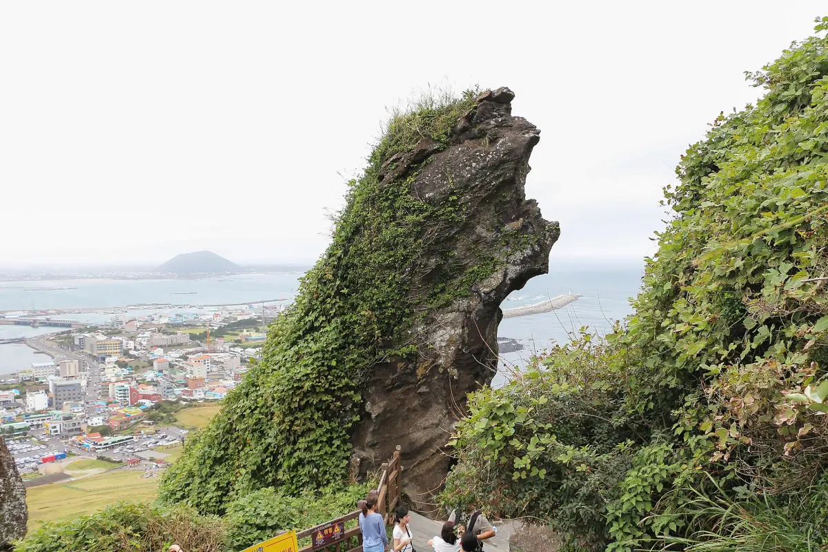 Rock formations on the climb up Seongsan Ilchulbong
