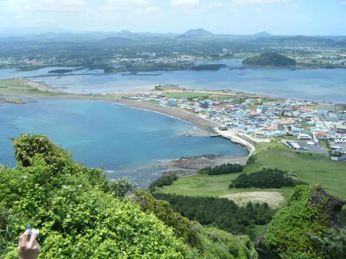 View from Seongsan over the coast